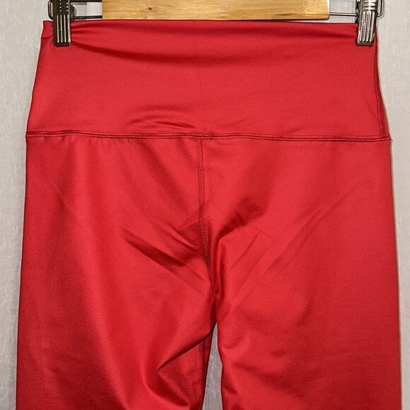 aerie L Vibrant Red Real Me 7/8 High Waisted Athletic Leggings - Picture 4 of 9
